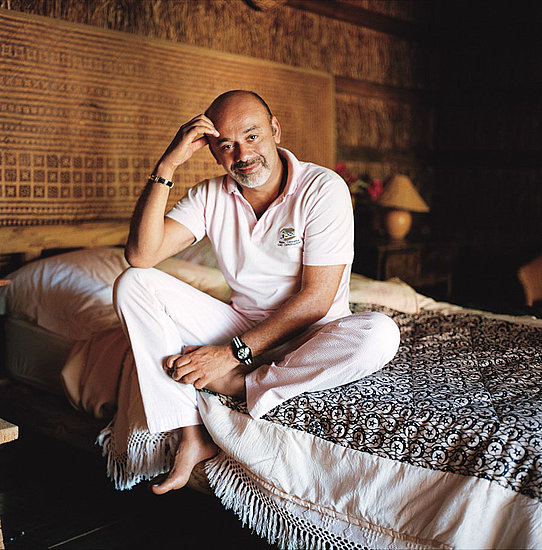 Christian Louboutin in his bedroom in Portugal, shot by Mary Rozzi for domino magazine.